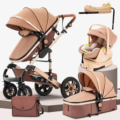 5-IN-1 Baby Stroller Travel System - Multifunction Pram With Car Seat and Base