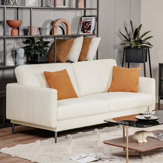 76.5 Inches Modern Fabric Sofa Couch Upholstered Loveseat with Cushion