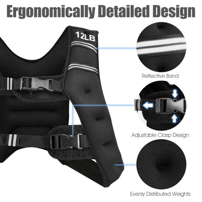 Adjustable Weighted Vest Workout Equipment with Reflective Stripe