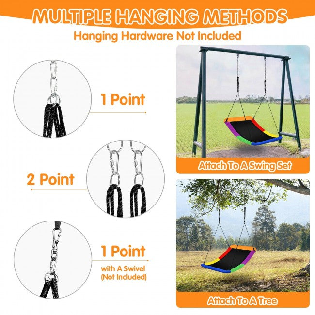 Outdoor 32" x 60" Giant Platform Tree Swing for Kids and Adults