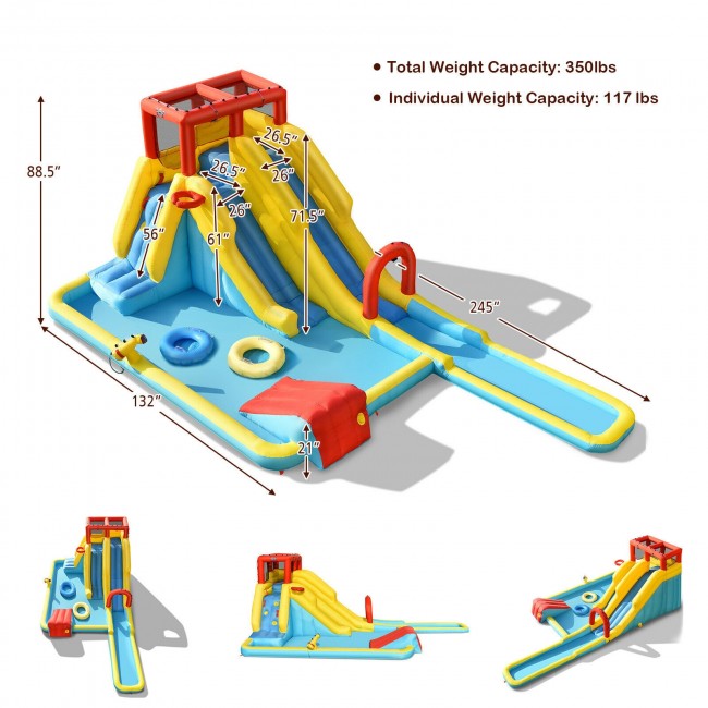 Water Park Kids Backyard Water Slides With Splash Pool