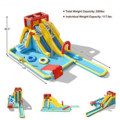 Water Park Kids Backyard Water Slides With Splash Pool