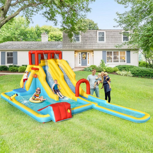 Water Park Kids Backyard Water Slides With Splash Pool