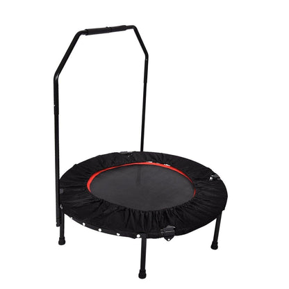 40" Mini Trampoline Rebounder, Portable & Foldable Exercise Trampoline With Handrail For Adults Kids Body Fitness Training Workouts, Indoor/Garden/Workout Cardio - Westfield Retailers