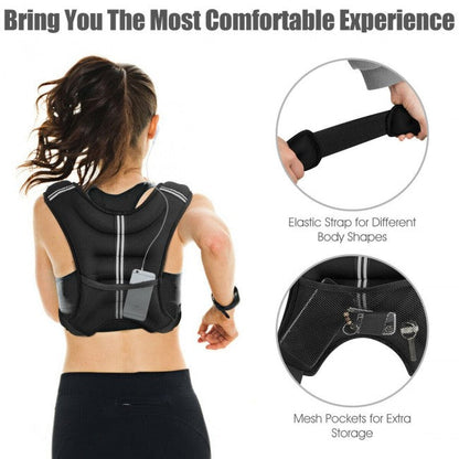 Adjustable Weighted Vest Workout Equipment with Reflective Stripe