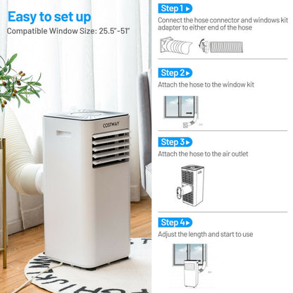 10000 BTU Portable Evaporative Air Cooler Dehumidifier with 24H Timer