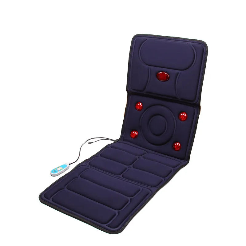 Foldable Heated Massage Pad, Portable Massage Mat with 8 Vibration Motors, Full Body Massage Mattress, Massager Cushion for Back Pain Relief