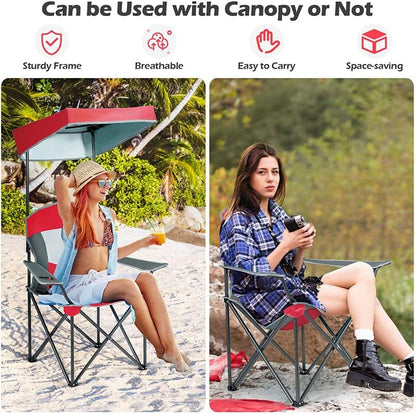 Folding Camping Beach Chair with Canopy