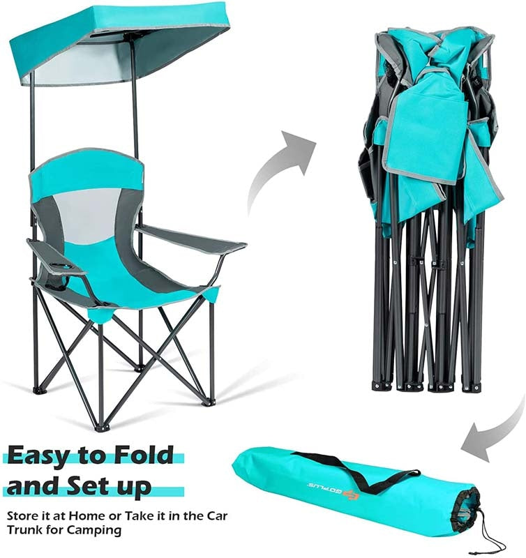 Folding Camping Beach Chair with Canopy