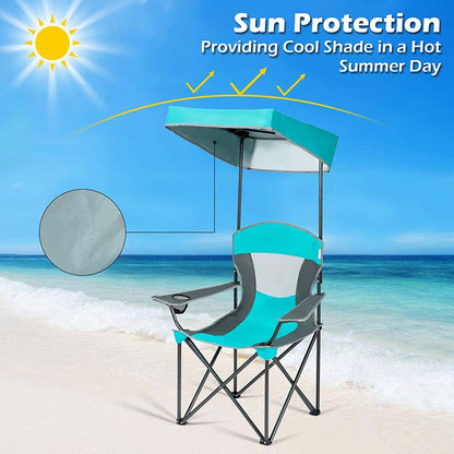 Folding Camping Beach Chair with Canopy