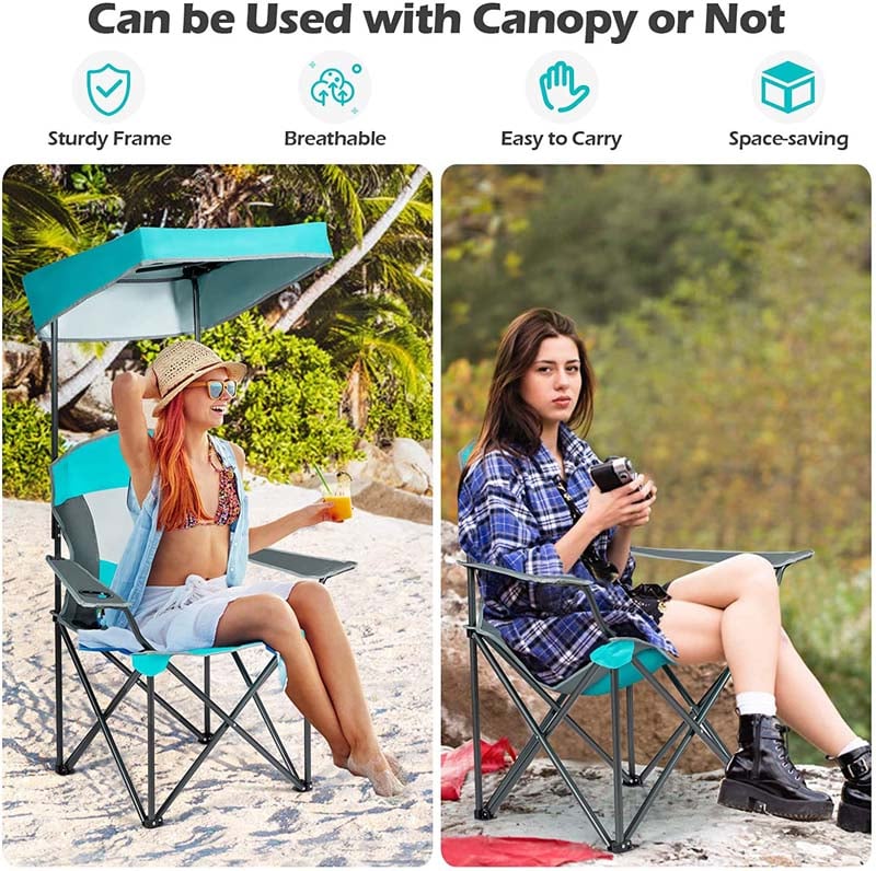 Folding Camping Beach Chair with Canopy