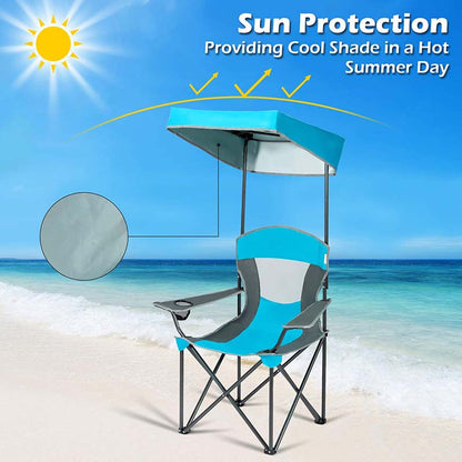 Folding Camping Beach Chair with Canopy