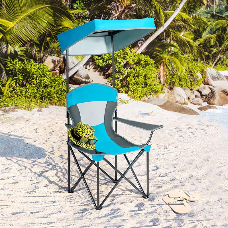 Folding Camping Beach Chair with Canopy