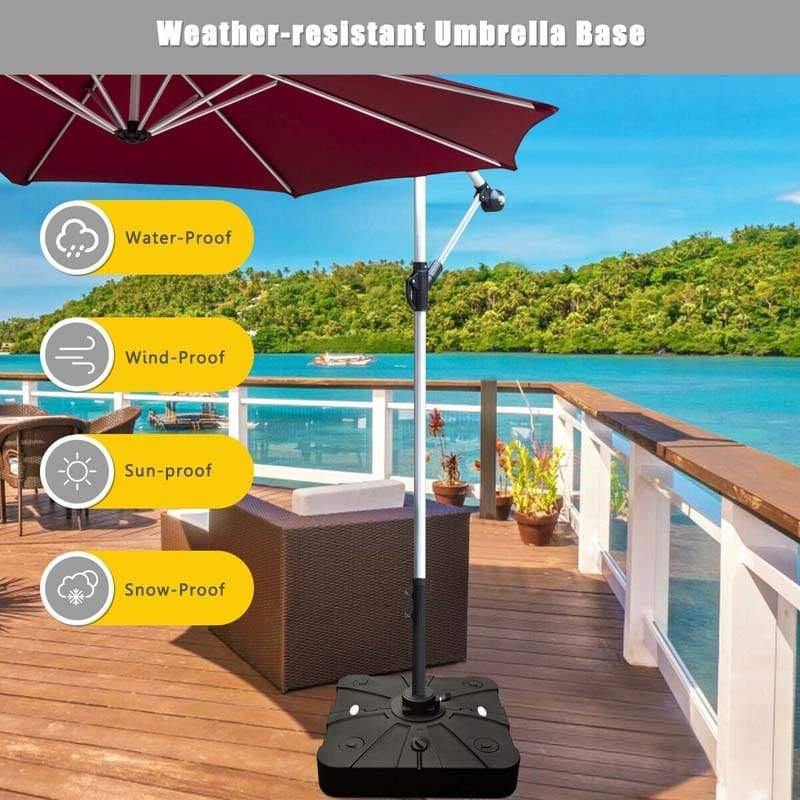 220 lbs Offset Patio Umbrella Base with Wheels