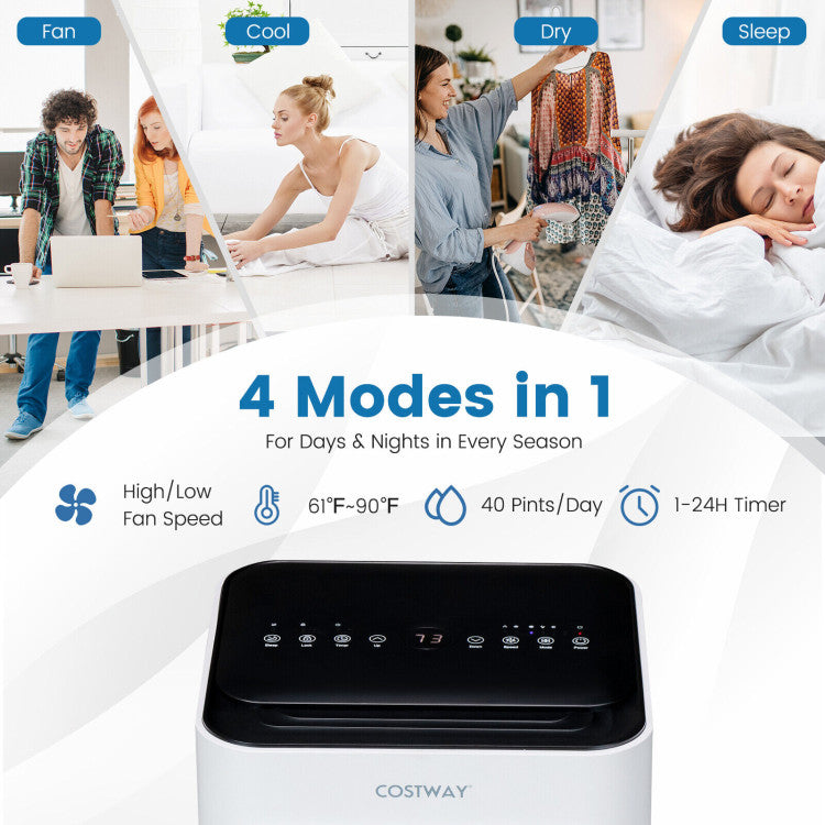 8000 BTU(Ashrae) Portable Air Conditioner with Remote Control