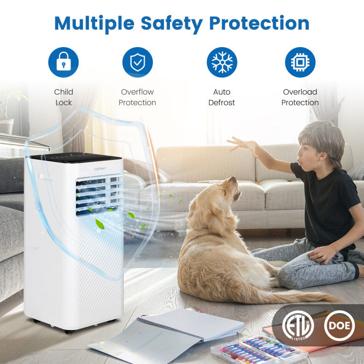 8000 BTU(Ashrae) Portable Air Conditioner with Remote Control