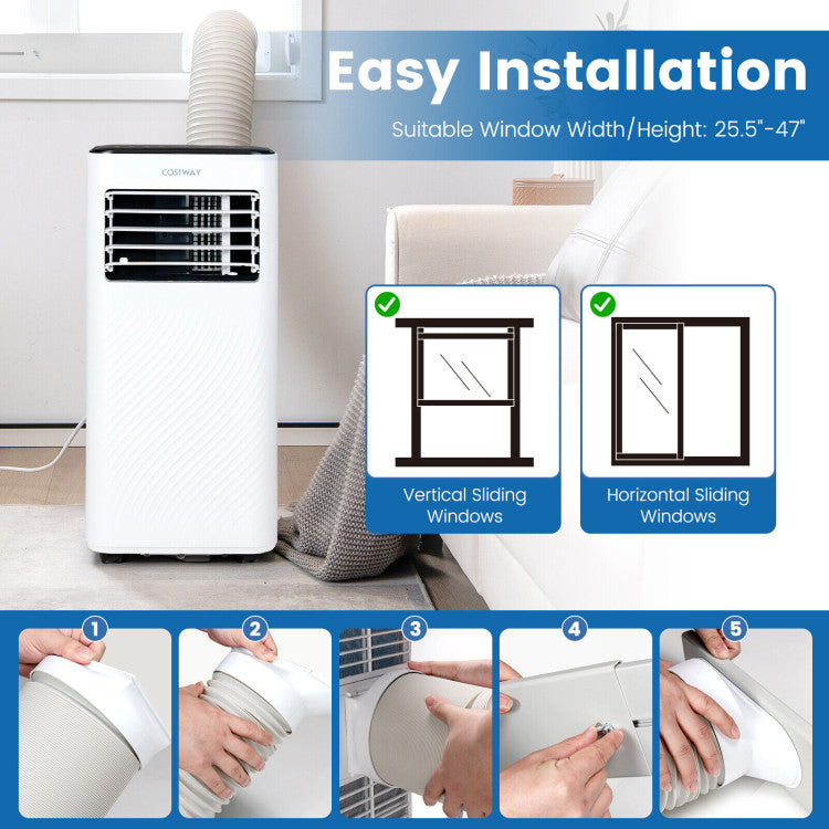 8000 BTU(Ashrae) Portable Air Conditioner with Remote Control