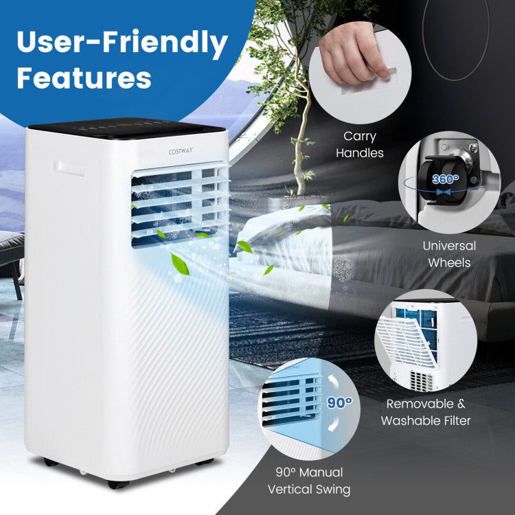 8000 BTU(Ashrae) Portable Air Conditioner with Remote Control