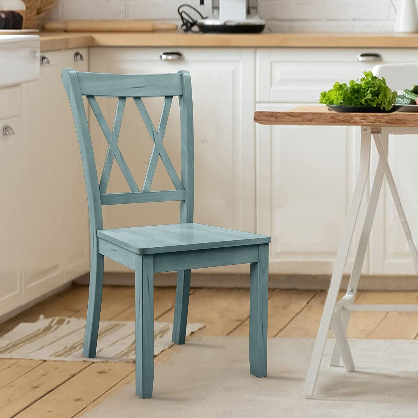 Set of 2 X-Back Dining Chair- Mint green