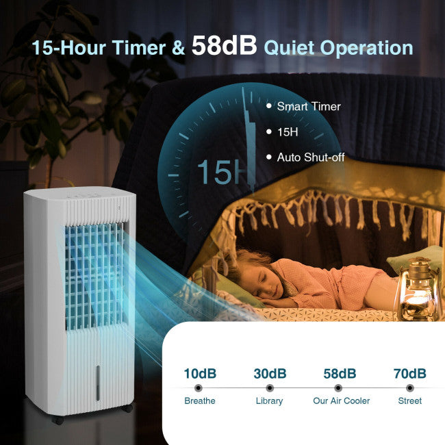 3-in-1 Evaporative Air Cooler Portable Air Conditioner Humidifier with 3 Modes and Remote Control