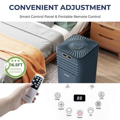 3-in-1 Portable Air Conditioner 10000BTU Air Cooler Fan with 24H Timer Function and Remote Control