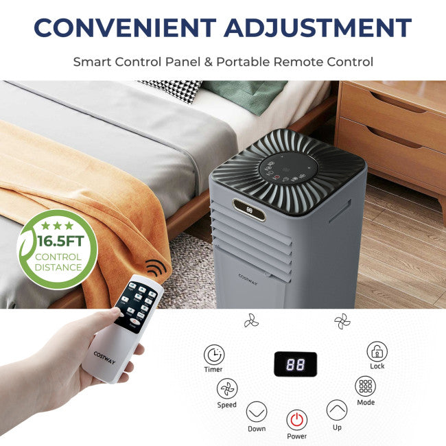 3-in-1 Portable Air Conditioner 10000BTU Air Cooler Fan with 24H Timer Function and Remote Control