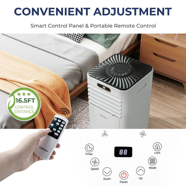 3-in-1 Portable Air Conditioner 10000BTU Air Cooler Fan with 24H Timer Function and Remote Control