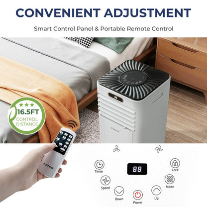 3-in-1 Portable Air Conditioner 10000BTU Air Cooler Fan with 24H Timer Function and Remote Control