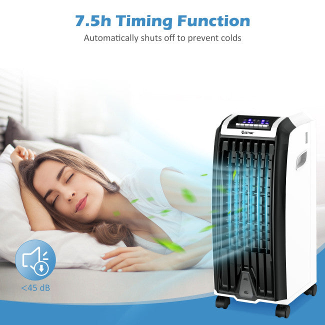 3 In 1 Evaporative Air Cooler Portable Tower Fan Humidifier with 3 Wind Modes and Remote Control