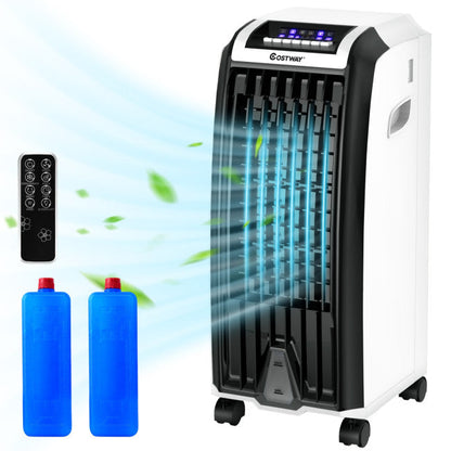 3 In 1 Evaporative Air Cooler Portable Tower Fan Humidifier with 3 Wind Modes and Remote Control