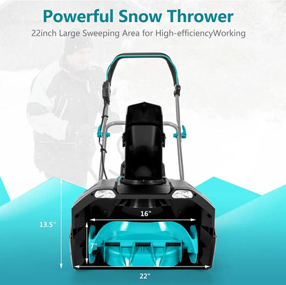 40V Cordless Snow Blower 20 Inch Snow Thrower with Dual LED Lights and 2 Battery for Yard Driveway