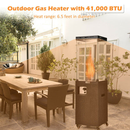 41000 BTU Outdoor Propane Gas Heater with Waterproof Cover and Lockable Wheels