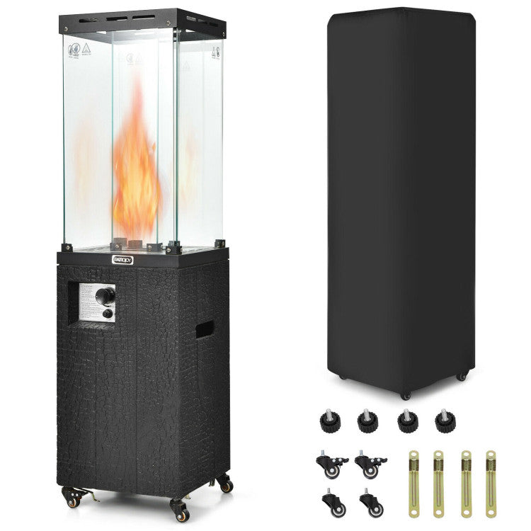 41000 BTU Outdoor Propane Gas Heater with Waterproof Cover and Lockable Wheels