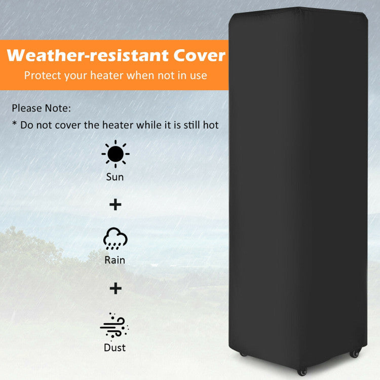 41000 BTU Outdoor Propane Gas Heater with Waterproof Cover and Lockable Wheels