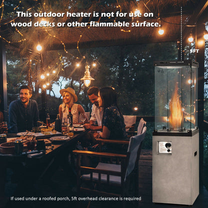 41000 BTU Outdoor Propane Gas Heater with Waterproof Cover and Lockable Wheels