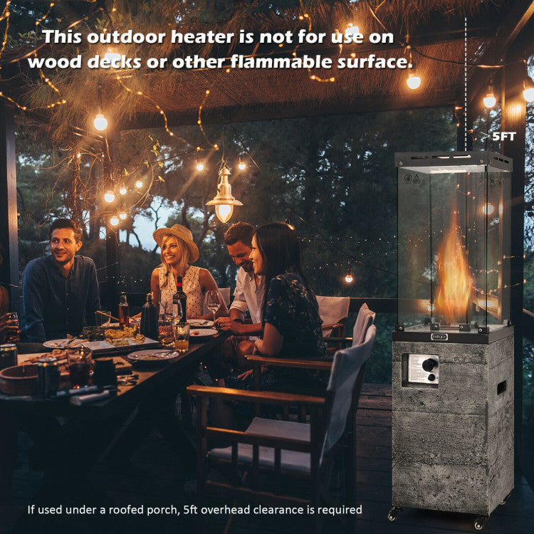 41000 BTU Outdoor Propane Gas Heater with Waterproof Cover and Lockable Wheels