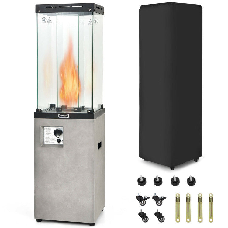 41000 BTU Outdoor Propane Gas Heater with Waterproof Cover and Lockable Wheels