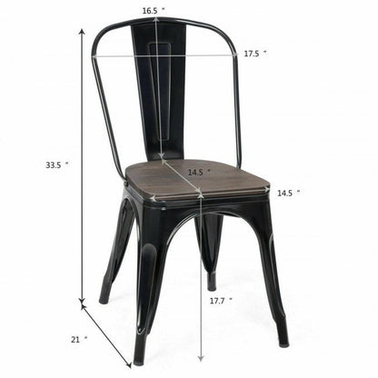 Set of 4 Stackable Metal Dining Chairs