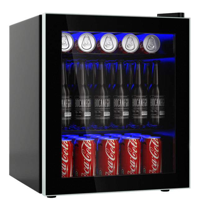 60 Can Freestanding Mini Wine Cooler Refrigerator Intelligent Beverage Fridge with Adjustable Temperature Control