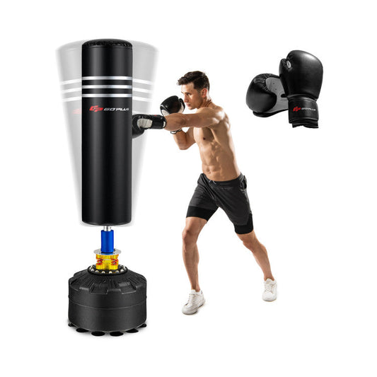 70 Inch Freestanding Punching Bag 220lbs Heavy Boxing Sandbag with Gloves and 12 Suction Cup Base