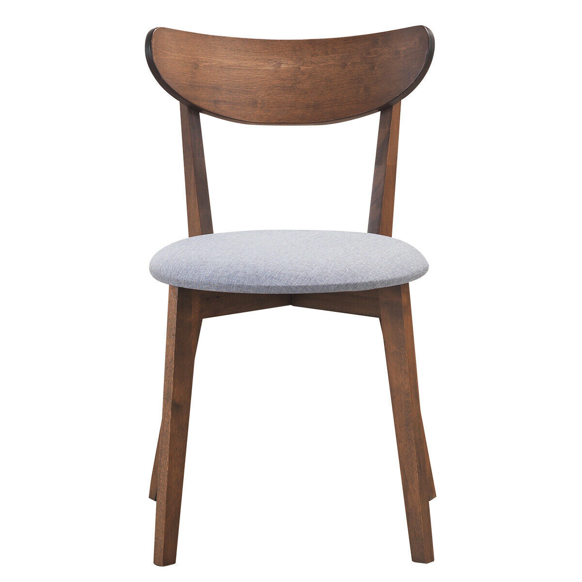 Set of 2 Dining Chair Upholstered Curved Back Side