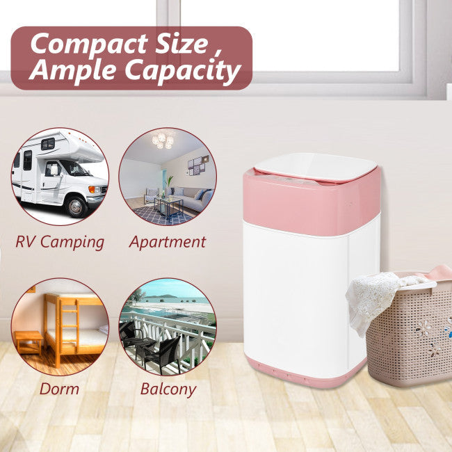 8lbs Portable Fully Automatic Washing Machine Compact Laundry Washer and Dryer with Drain Pump