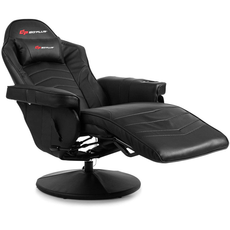 Ergonomic High Back PU Leather Computer Office Chair Swivel Massage Gaming Recliner with Adjustable Backrest and Footrest