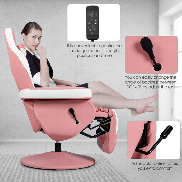 Ergonomic High Back PU Leather Computer Office Chair Swivel Massage Gaming Recliner with Adjustable Backrest and Footrest