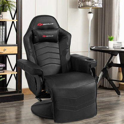 Ergonomic High Back PU Leather Computer Office Chair Swivel Massage Gaming Recliner with Adjustable Backrest and Footrest