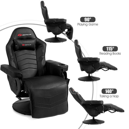 Ergonomic High Back PU Leather Computer Office Chair Swivel Massage Gaming Recliner with Adjustable Backrest and Footrest