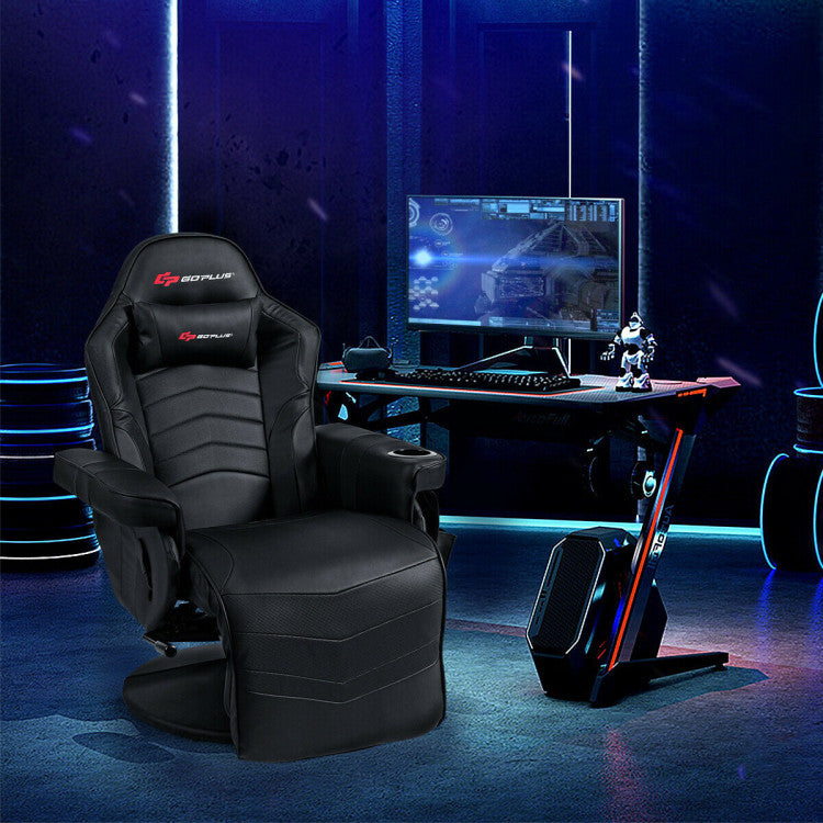 Ergonomic High Back PU Leather Computer Office Chair Swivel Massage Gaming Recliner with Adjustable Backrest and Footrest