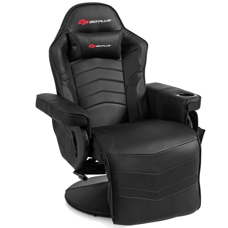 Ergonomic High Back PU Leather Computer Office Chair Swivel Massage Gaming Recliner with Adjustable Backrest and Footrest