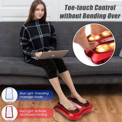 Shiatsu Electric Foot and Calf Massager 18 Deep-Kneading Feet Stress Reliever with Heat for Muscle Pain Relief