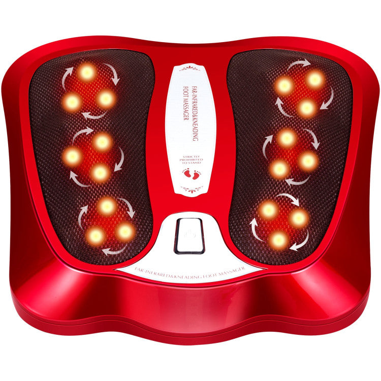 Shiatsu Electric Foot and Calf Massager 18 Deep-Kneading Feet Stress Reliever with Heat for Muscle Pain Relief